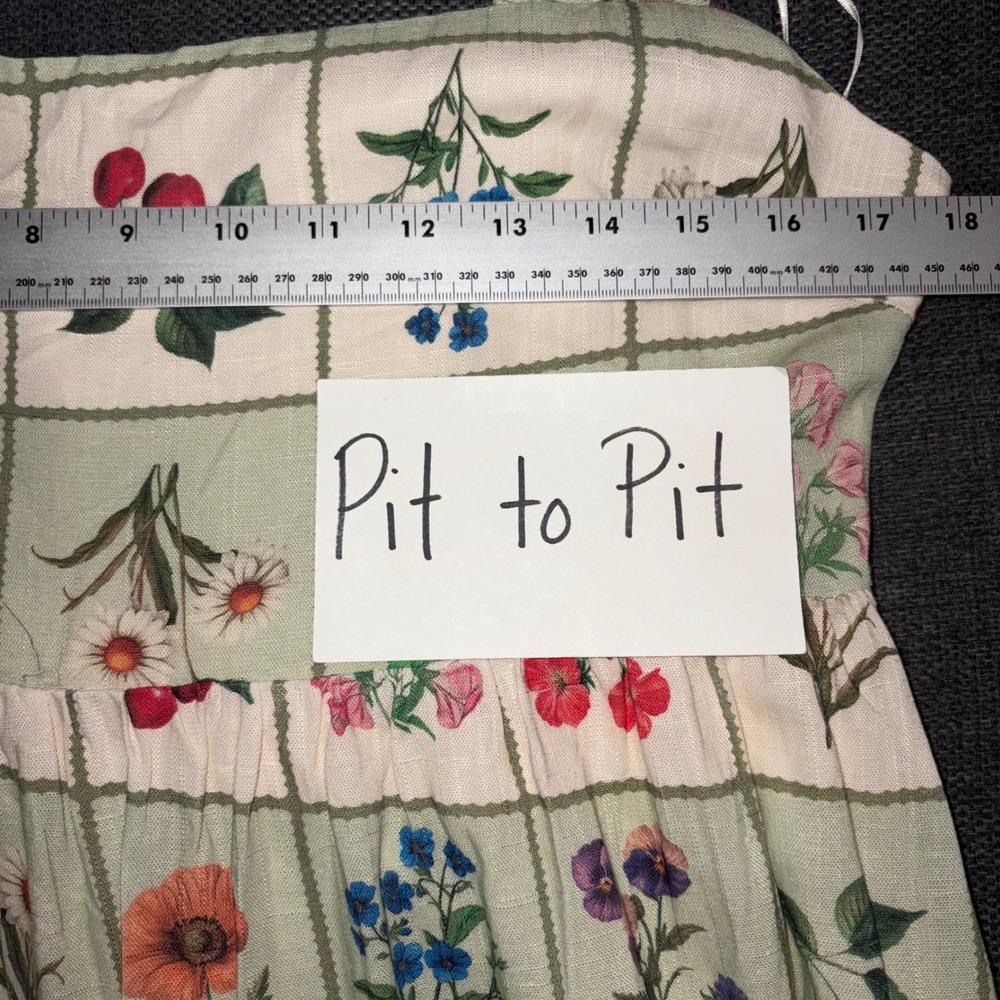 NEW Petal + Pup Flower Market Maxi Dress M Linen Blend Cottage Country Garden - Picture 11 of 12
